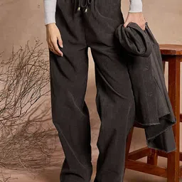 SASSAFRAS Women Relaxed High-Rise Joggers Trousers-image-98
