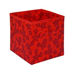 Kuber Industries Set Of 4 Red Printed Foldable Cube Storage Boxes With Handle image 3