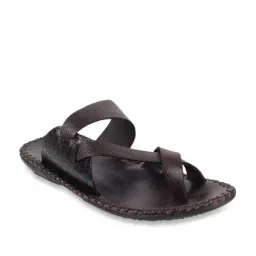 Metro Men's Brown Cross Strap Sandals-image-75