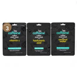 mCaffeine Coffee Sheet Masks for Glowing Skin - Set of 3 image 1
