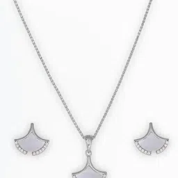 Touch925 Sterling Silver Seashell Pendant Set for women-image-45