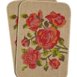 Saral Home Red Jute Floral Anti-Skid Doormats - Set of 2-image-31