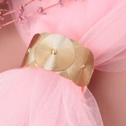 Sohi Women's Circular Ribbed Bracelet - Gold-image-70