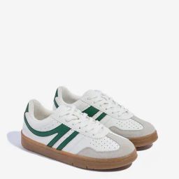 LUNA BLU by Westside Green Perforated Lace-Up Sneakers-image-69