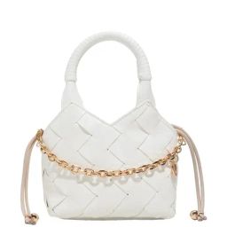 ALDO White Textured Small Bucket Bag-40