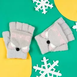 Pantaloons Junior Nylon Grey Girls Gloves-image-75