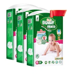 Bummy Pants Infants Pack Of 3 Ultra Fast Absorption Baby Diaper - Medium - 54 Pcs Each-image-45