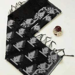 Soch Black Woven Pattern Dupatta-image-96