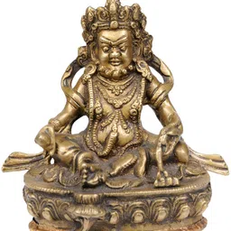 Exotic India Gold-Toned Lord Tibetan Buddha Brass Idol Showpiece-picture-5