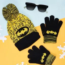 Pantaloons Junior Acrylic Yellow Boys Beanie & Gloves-image-25