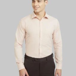 Park Avenue Orange Slim Fit Self Pattern Shirt-image-6