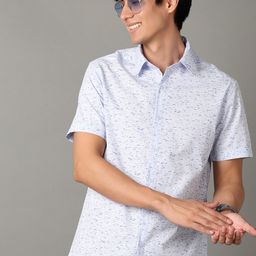 V-Mart Men Spread Collar Micro Ditsy Printed Cotton Casual Shirt-image-88