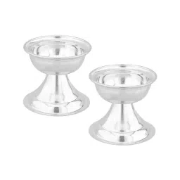 Sri Jagdamba Pearls 0.8 Silver Diya - Set of 2-3