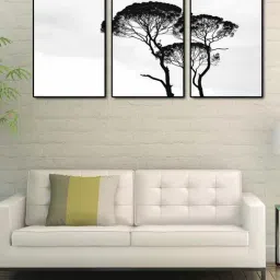 999store White & Black Printed Tree Paintings - Set of 3-image-33