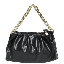 Apsis Ruched Black Solid Medium Handbag-47
