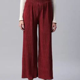 READIPRINT FASHIONS Maroon Pleated Palazzos-33