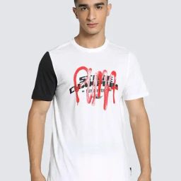 Puma Golden Ticket Gift Shop White Regular Fit Printed Sports T-Shirt-image-66