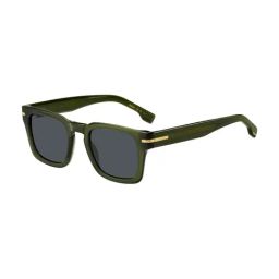 Hugo Boss Grey Rectangular Sunglasses for Men-image-12