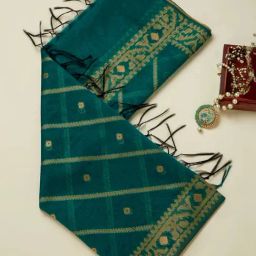 Soch Turquoise Woven Pattern Dupatta-picture-16