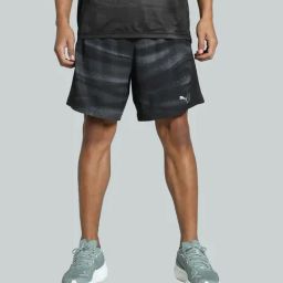 Puma Black Regular Fit Printed Sports Shorts-image-18