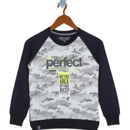 Monte Carlo Kids Navy & White Cotton Printed Sweatshirt-21