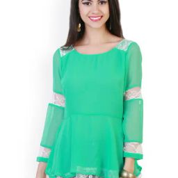 Belle Fille Green & White Lace Top-image-8
