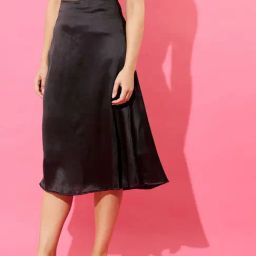 Anvi Be Yourself Black A-Line Skirt-image-28