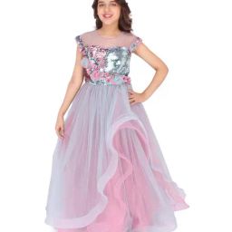 Cutecumber Kids Pink Applique Gown-image-26