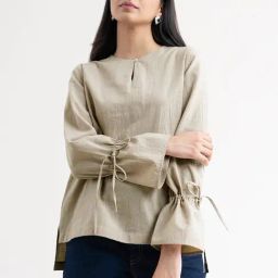 Fablestreet Beige Regular Fit Top-image-19