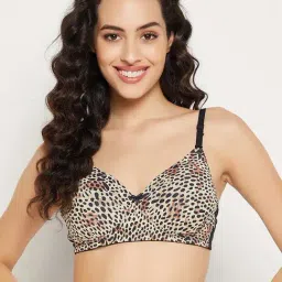 Clovia Beige Full Coverage Padded Wireless T-Shirt Bra-image-36