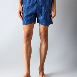 Fabindia Blue Comfort Fit Printed Boxer Shorts-image-29