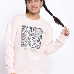 Lil Tomatoes Kids Light Pink Printed Full Sleeves Sweatshirt-image-51