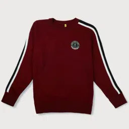 Gini & Jony Kids Maroon Cotton Full Sleeves Sweater-image-34