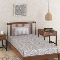 Fabindia Standalone Red Cotton Single Bed Sheet With 1 Pillow Cover-image-24