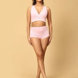 The Mom Store Pink Cotton Mix Solid Lingerie Set-picture-37
