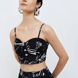 Ginger by Lifestyle Black Cotton Printed Crop Top-picture-12