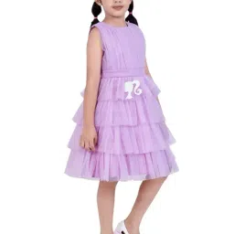 Tiny Girl Lavender Barbie Printed Dress-image-36