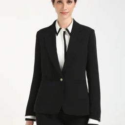 TOMMY HILFIGER Black Polyester Solid Full Sleeves Blazer-picture-40