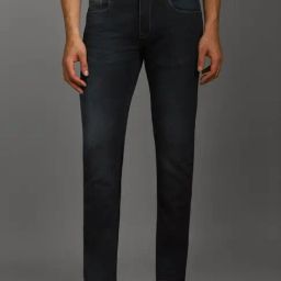 Louis Philippe Navy Cotton Slim Fit Jeans-picture-27