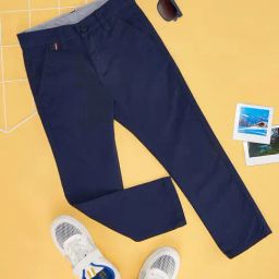 Pantaloons Junior Kids Estate Navy Regular Fit Trousers-image-32