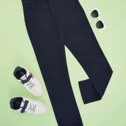 Pantaloons Junior Boys Estate Blue Solid Track Bottoms & Joggers-image-88