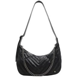 Aldo Black Striped Medium Shoulder Handbag-image-74
