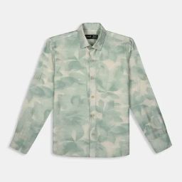 CHARCHIT Boys Green Cotton Blend Floral Shirt-image-37