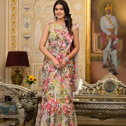 ODETTE Floral PrintedReady To Wear Saree-picture-29
