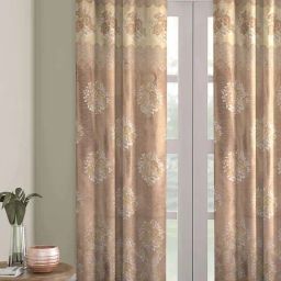Romee Brown Jaquard Floral Curtains and Sheers-image-3