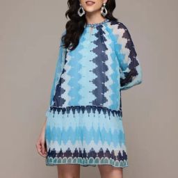 Label Ritu Kumar Blue Auriane Short Dress-image-41