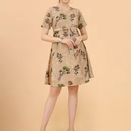 Moda Rapido Floral Print Crepe Fit & Flare Dress-picture-40