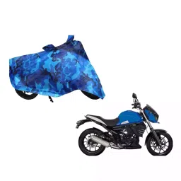 Auto Pearl Waterproof Two Wheeler Cover For Mahindra Mojo UT 300 (Blue)-image-28