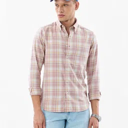 Snitch Tartan Checked Button-Down Collar Slim Fit Casual Shirt-image-94