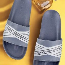 Red Tape Men's Grey Slides-86